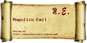 Magulics Emil névjegykártya